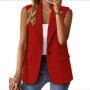 New Women's Suit Vest Solid Color Office Casual Top Cardigan Loose Simple Coat for Women