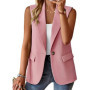 New Women's Suit Vest Solid Color Office Casual Top Cardigan Loose Simple Coat for Women
