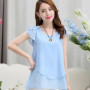 Womens Short Sleeve Chiffon Blouse Peplum Summer Tops Ladies Long Office Shirts Ruffle Blouse Femme 4XL 5XL