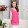 Womens Short Sleeve Chiffon Blouse Peplum Summer Tops Ladies Long Office Shirts Ruffle Blouse Femme 4XL 5XL