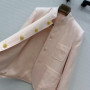 Old Money Style New Spring 100 Linen Pink Blazer Suit Women Stand Collar Long Sleeve Single Breasted Pockets Casual Jacket