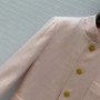 Old Money Style New Spring 100 Linen Pink Blazer Suit Women Stand Collar Long Sleeve Single Breasted Pockets Casual Jacket
