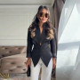 Elegant Lace Up Blazer Jacket Waist Cinching Irregular Hem V Neck Single Breasted Women's Suit Lady New Commute Fashion Clothing