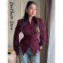 Elegant Lace Up Blazer Jacket Waist Cinching Irregular Hem V Neck Single Breasted Women's Suit Lady New Commute Fashion Clothing