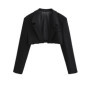 7 color Spring Autumn Lapel Collar Open stitching Cropped Blazer Women Long Sleeve High Waist Suits Fashion Outerwear