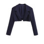 7 color Spring Autumn Lapel Collar Open stitching Cropped Blazer Women Long Sleeve High Waist Suits Fashion Outerwear