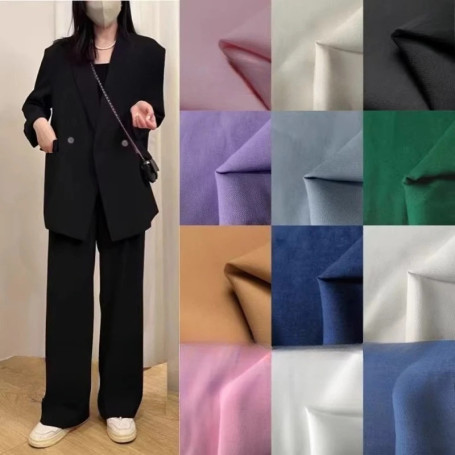 New Polyester Twill Suit Fabric Spring Autumn Micro Elastic Blazer Wide Leg Pants Office Casual Fashion Textile Fabric