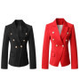 Women's Double-breasted Slim-Fitting Suit European-Style Solid Color Multi-Color Stylish Business Wear Jacket
