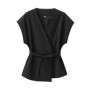 Maxdutti Sleeveless Suit Solid Color Jacket With Sashes French Minimalist Blazer Women