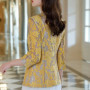 Office Lady Slim Single Button Suits Floral Lace Elegant Hollow Out Spring Summer New 3/4 Sleeve Fashion Tailored Collar Blazers