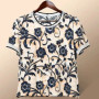 New Printed Short-sleeved T-shirt for Summer Fashion Loose Round Neck Top for Women