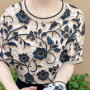 New Printed Short-sleeved T-shirt for Summer Fashion Loose Round Neck Top for Women
