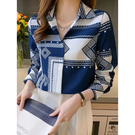 Fashion ladies shirts New elegant Women Blouses Long Sleeve Button-Down Tops blusa mujer