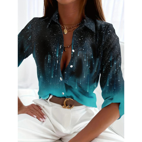 Elegant Ladies Fashion Blouse 2023 Spring & Autumn Digital Chain Printing Shirt Commuter Slim Office Women's Blouse S-5Xl