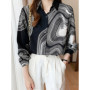 New Spring Women Blouse Fashion Office Ladies Printed Shirts Tops Blusa Mujer
