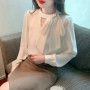 Office Lady Chiffon Loose Youth Blouse Spring Autumn Long Sleeve Solid All-match Elegant Shirt Tops Fashion Korean Women Clothes