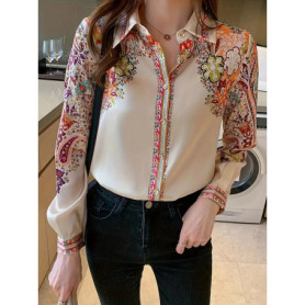 2025 Spring ladies shirts New elegant Women Blouses Long Sleeve Button-Down Tops blusa mujer