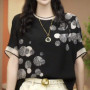 Spring Summer New Fashion Elegant Round Neck Pullover Versatile Women's Clothing Casual Female Clothes Printed Loose T-Shirts