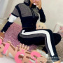Tracksuit Pants Set Two Piece Set Women Autumn Winter Zipper Jacket Tops Suits Jogging Vintage Patchwork Outfits Y2k Streetwear