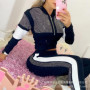 Tracksuit Pants Set Two Piece Set Women Autumn Winter Zipper Jacket Tops Suits Jogging Vintage Patchwork Outfits Y2k Streetwear