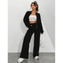 Autumn Women's Tracksuit with Zipper Cotton Oversize White Casual Two Piece Set Women Classic Sports Trouser Suits for Women