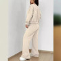 Autumn Women's Tracksuit with Zipper Cotton Oversize White Casual Two Piece Set Women Classic Sports Trouser Suits for Women