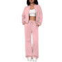 Autumn Women's Tracksuit with Zipper Cotton Oversize White Casual Two Piece Set Women Classic Sports Trouser Suits for Women