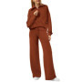 Womens 2 Piece Outfits Sweatsuit Oversized Loose Sweatshirt and Pants Matching Lounge Set Fall Tracksuits