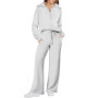 Women 2 Piece Outfits Sweatsuit Set 2024 Activewear Workout Fall Oversized Half Zip Sweatshirt Sweatpant Lounge Set Tracksuits