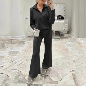 Women 2 Piece Outfits Sweatsuit Set 2024 Activewear Workout Fall Oversized Half Zip Sweatshirt Sweatpant Lounge Set Tracksuits