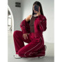 Street Striped Sweatshirt Pants Set Women Casual Lapel Zipper Full Sleeves Jacket Long Straight Trousers Sporty Lady Tracksuit