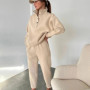 Oversized Solid Casual Pullovers Long Pant Set Warm Hoodie New Tracksuit Suit Fashion pant sets sets for women 2 pieces