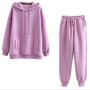 winter Tracksuits Women's Fleece Hoodies Two Piece Set Spring Autumn Lace Up Sweatshirts Pants Sets Female Casual Sports Suits