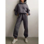 Winter Two Piece Sets Women Tracksuit Oversized Suit 2024 Autumn Trouser Suits Female Sweatshirt Solid Sports Hoodie Sportswear