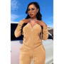 Fashion Women's Suit - Autumn Hooded Long-Sleeved Coat And Wide-Leg Trousers Outfits - Solid Color Ladies Two-Piece Set