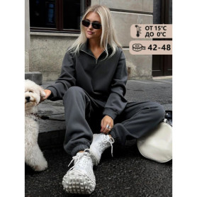 Autumn Women's Tracksuit with Zipper Cotton Oversize White Casual Two Piece Set Women Classic Sports Trouser Suits for Women