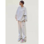American Vintage Gray Casual Sports Suit Female Spring Loose Grunge O-neck Sweatshirt Trousers Two-piece Set Women's Suits