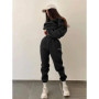 DAILOU Autumn and Winter New Casual Sports Women's Suit Fashion Solid Color Simple Warm Pants Hoodie Female 2 Piece Set 2024