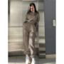 DAILOU Autumn and Winter New Casual Sports Women's Suit Fashion Solid Color Simple Warm Pants Hoodie Female 2 Piece Set 2024
