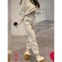DAILOU Autumn and Winter New Casual Sports Women's Suit Fashion Solid Color Simple Warm Pants Hoodie Female 2 Piece Set 2024