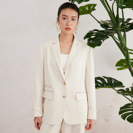 K3071W High quality luxury women's clothing linen suit jacket spring business blazer