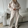 KUCLUT Fashion Sports Suit Long Sleeve Zipper Cardigan Hooded Sweatshirt Drawstring Elastic Trousers Two-piece Set Female 1A717