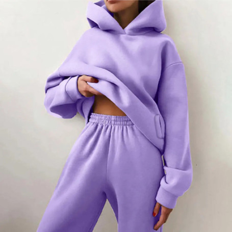Two-Piece Oversized Tracksuit For WomenCasual Thickened Hoodie Pants Set Long Pant Sets Casual Hood Autumn Fashion