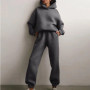 Two-Piece Oversized Tracksuit For WomenCasual Thickened Hoodie Pants Set Long Pant Sets Casual Hood Autumn Fashion