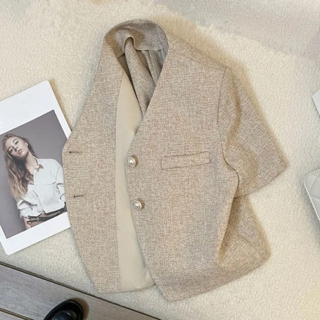 Short-sleeved Blazer Women's Thin Summer New Style Temperament Short Top