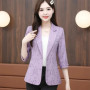 Spring Summer Female Leisure Blazer Jacket 2026 Ladies Seven Points Sleeves Outwear Tops Women Fashion Large Size 4XL Suit Coat