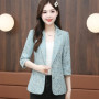 Spring Summer Female Leisure Blazer Jacket 2026 Ladies Seven Points Sleeves Outwear Tops Women Fashion Large Size 4XL Suit Coat