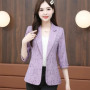 Spring Summer Female Leisure Blazer Jacket 2026 Ladies Seven Points Sleeves Outwear Tops Women Fashion Large Size 4XL Suit Coat