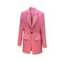 HIGH STREET Newest 2026 Stylish Designer Jacket Women's Pink Single Button Long Blazer