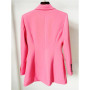 HIGH STREET Newest 2026 Stylish Designer Jacket Women's Pink Single Button Long Blazer